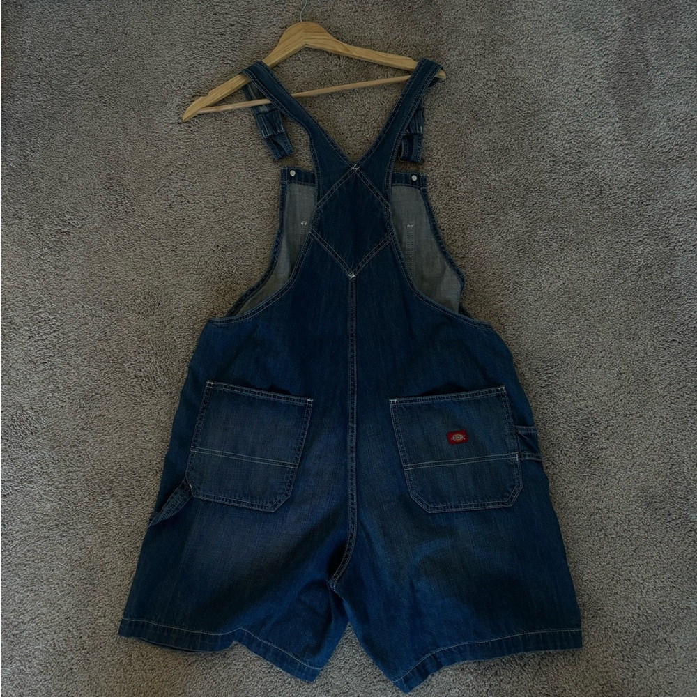 Dickies Women's Dark Blue Denim Short Overalls - Picture 7 of 8